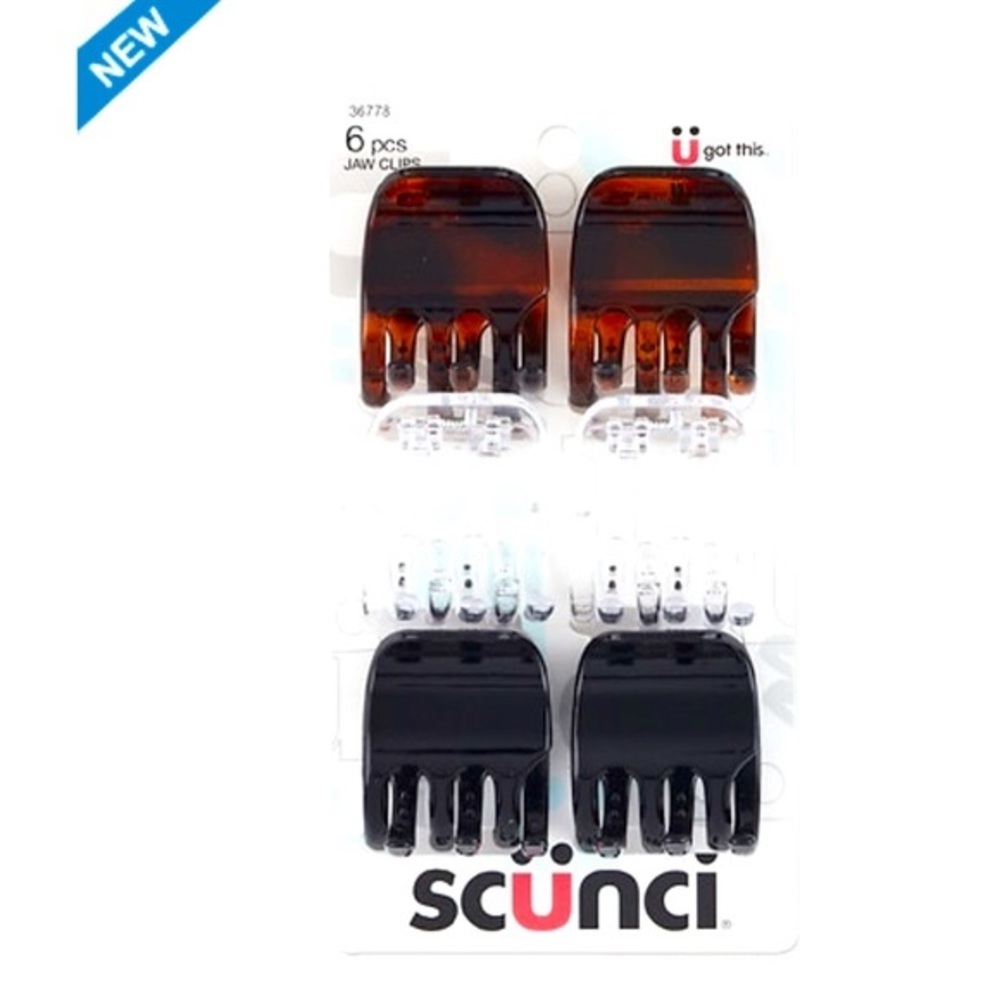 🆕 Scunci Chunky Jaw Clips, Adjust to most Hair Types Ct 6